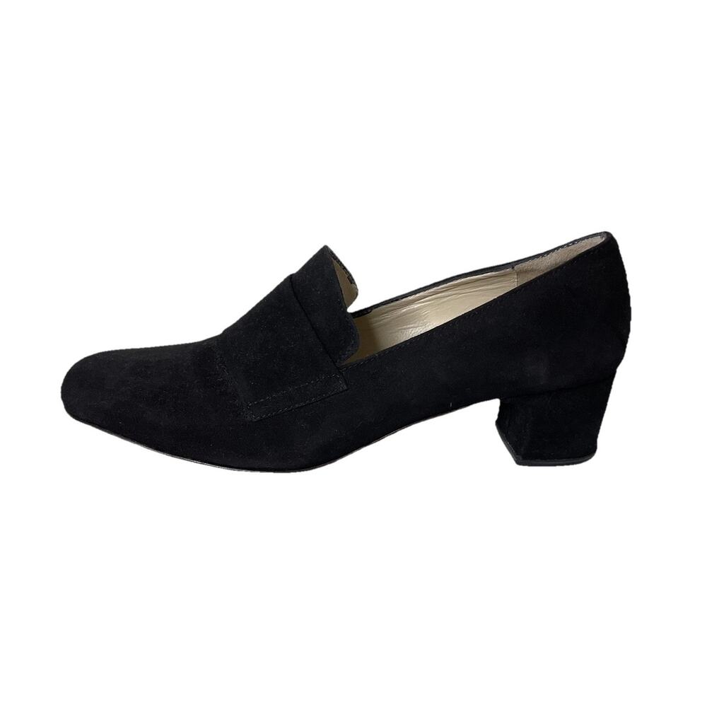 MARYAM NASSIR ZADEH Black Suede Leather Block Heels Elegant Sz EU 37 / US 6.5